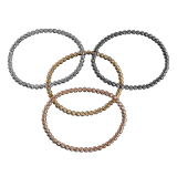 3 LINES D/CUT FINISHED ELASTIC BEAD CHAIN Faor Spa Gold and Silver Findings for Jewellery